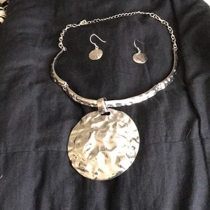 Silver Necklace and Earrings